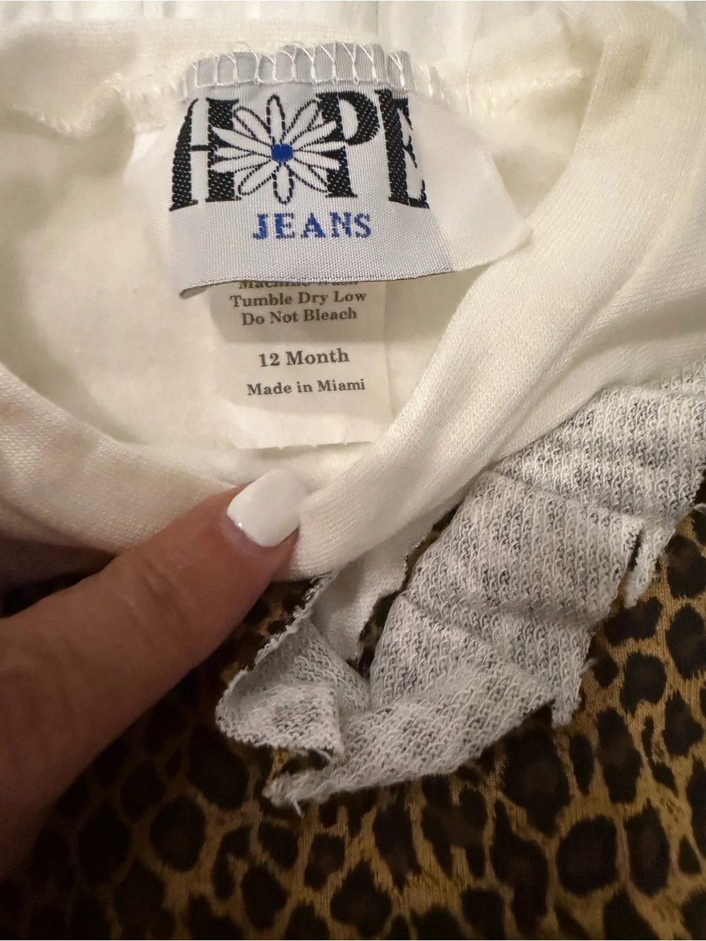 Hope's Cream Knit Dress with Leopard Heart